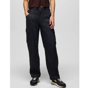 Prana Stretch Zion Cargo Pant Women's 12 Black 33" Inseam Relaxed Fit Straight